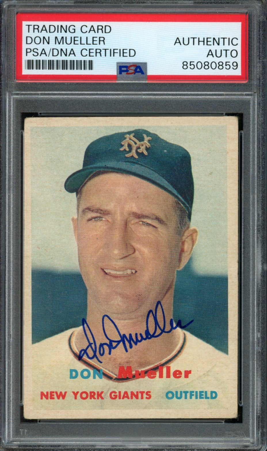 Don Mueller Signed 1957 Topps Card #148 New York Giants PSA/DNA 184141