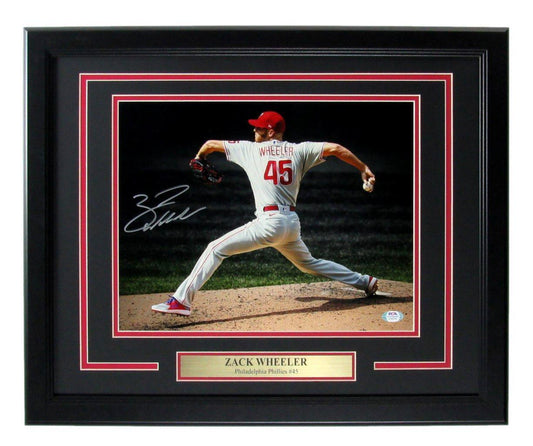 Zack Wheeler Autographed 11x14 Photo Philadelphia Phillies Framed PSA/DNA 172586