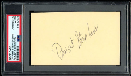 Dwight Stephenson HOF Autographed 3x5 Index Card Miami Dolphins PSA/DNA