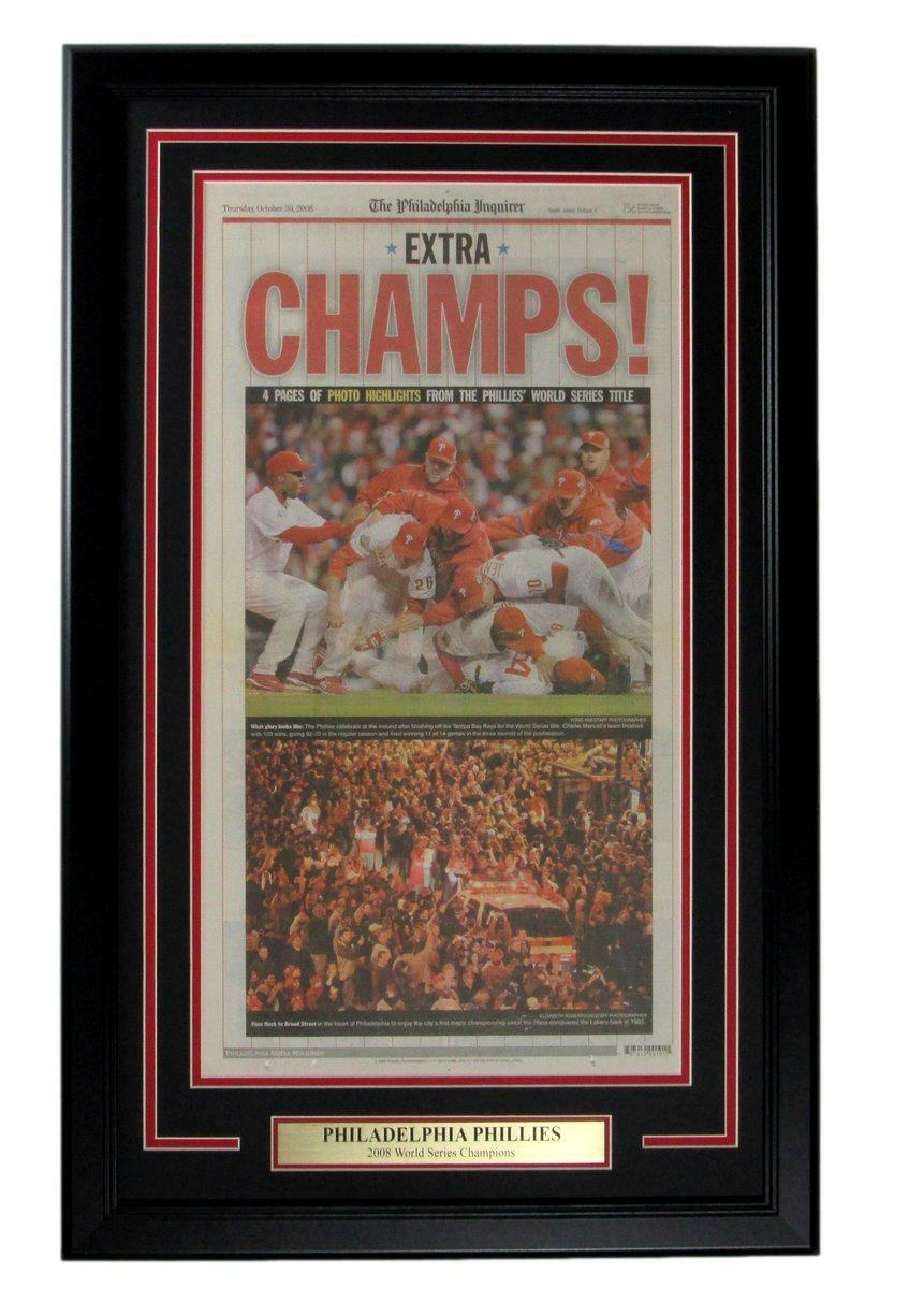 Philadelphia Inquirer Newspaper 2008 Phillies World Series Champs Framed 165882