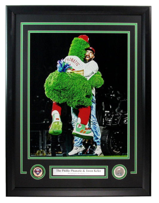 Jason Kelce & Phillie Phanatic Unsigned 16x20 Photo Framed 183615