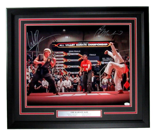 KARATE KID William Zabka/Ralph Macchio Signed/Auto 16x20 Photo Framed JSA 164111