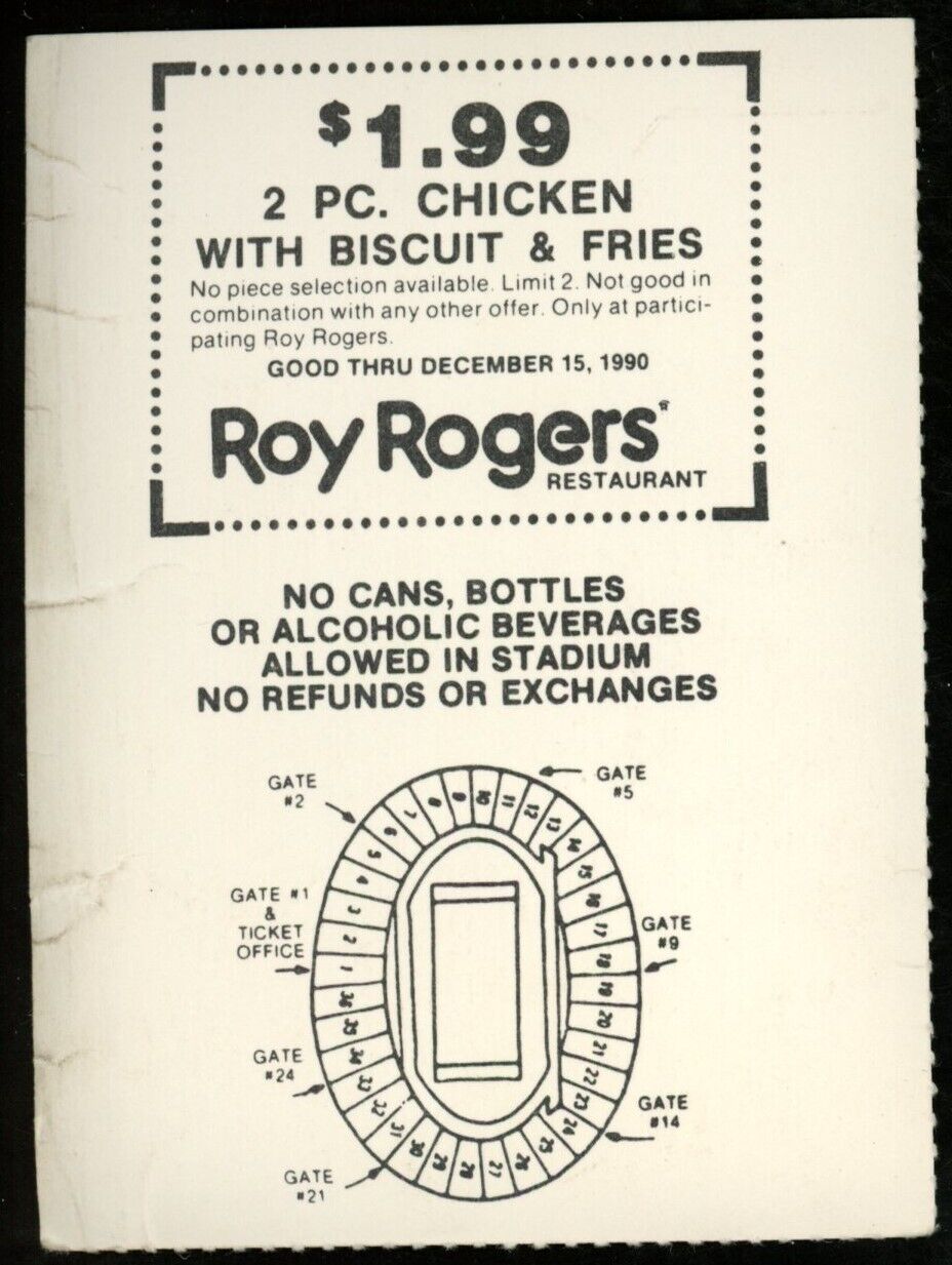 October 13, 1990 Pitt vs. Rutgers College Football Game Ticket Stub