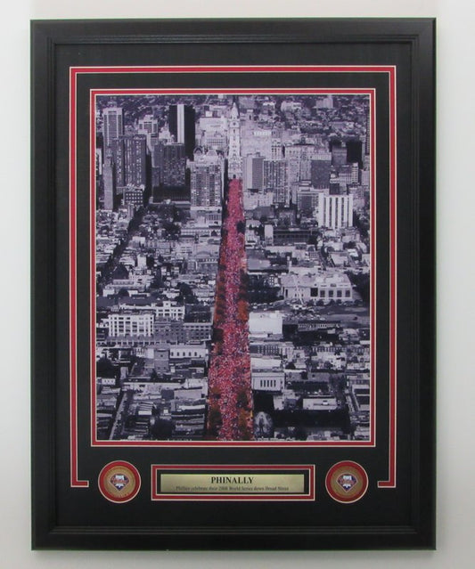 Phillies "Phinally" 2008 WS Parade Down Broad St 16x20 Photo Framed