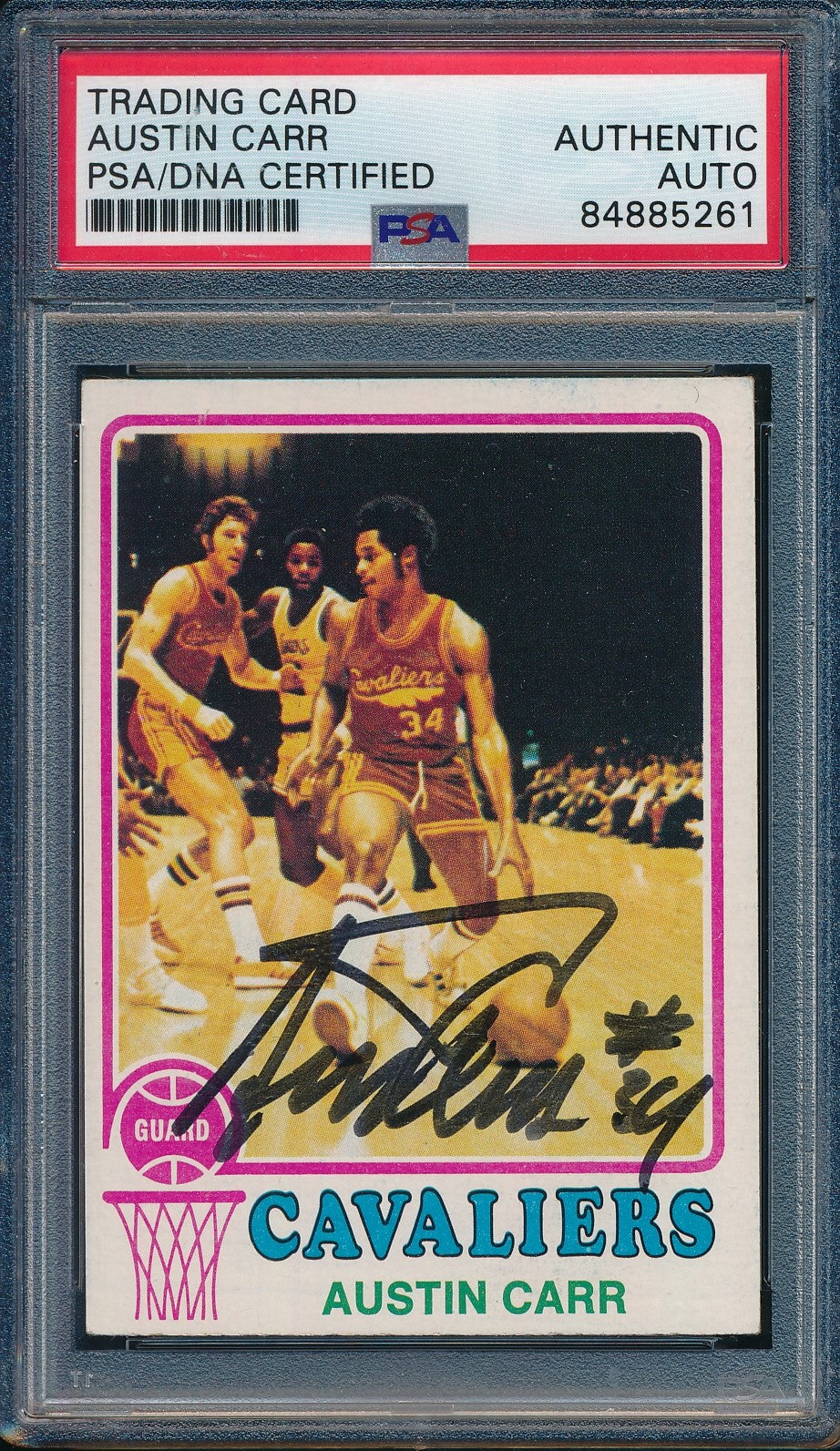 Austin Carr Cavaliers Autographed 1973-74 TOPPS Card #115 PSA/DNA 182132