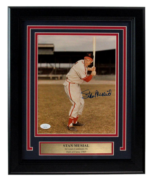 Stan Musial HOF Signed/Auto 8x10 Photo St. Louis Cardinals Framed JSA 190845