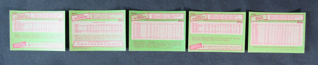 1985 TOPPS BASEBALL COMPLETE CARD SET 1-792 McGWIRE CLEMENS PUCKETT 172191