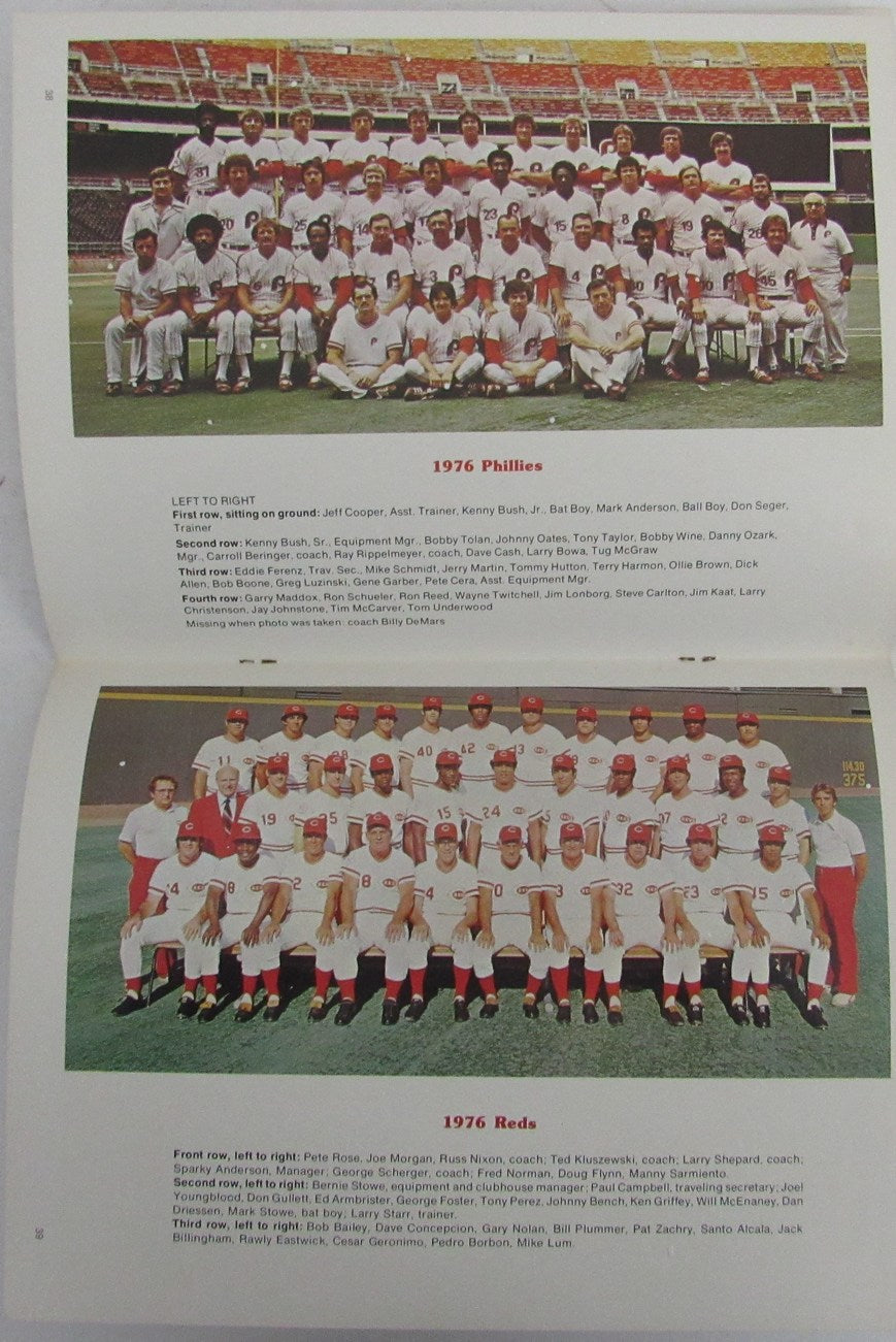 1976 National League Championship Series Phillies vs. Reds Game Program