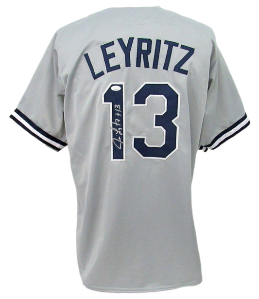 Jim Leyritz Signed/Auto New York Yankees Gray Custom Baseball Jersey JSA 161331