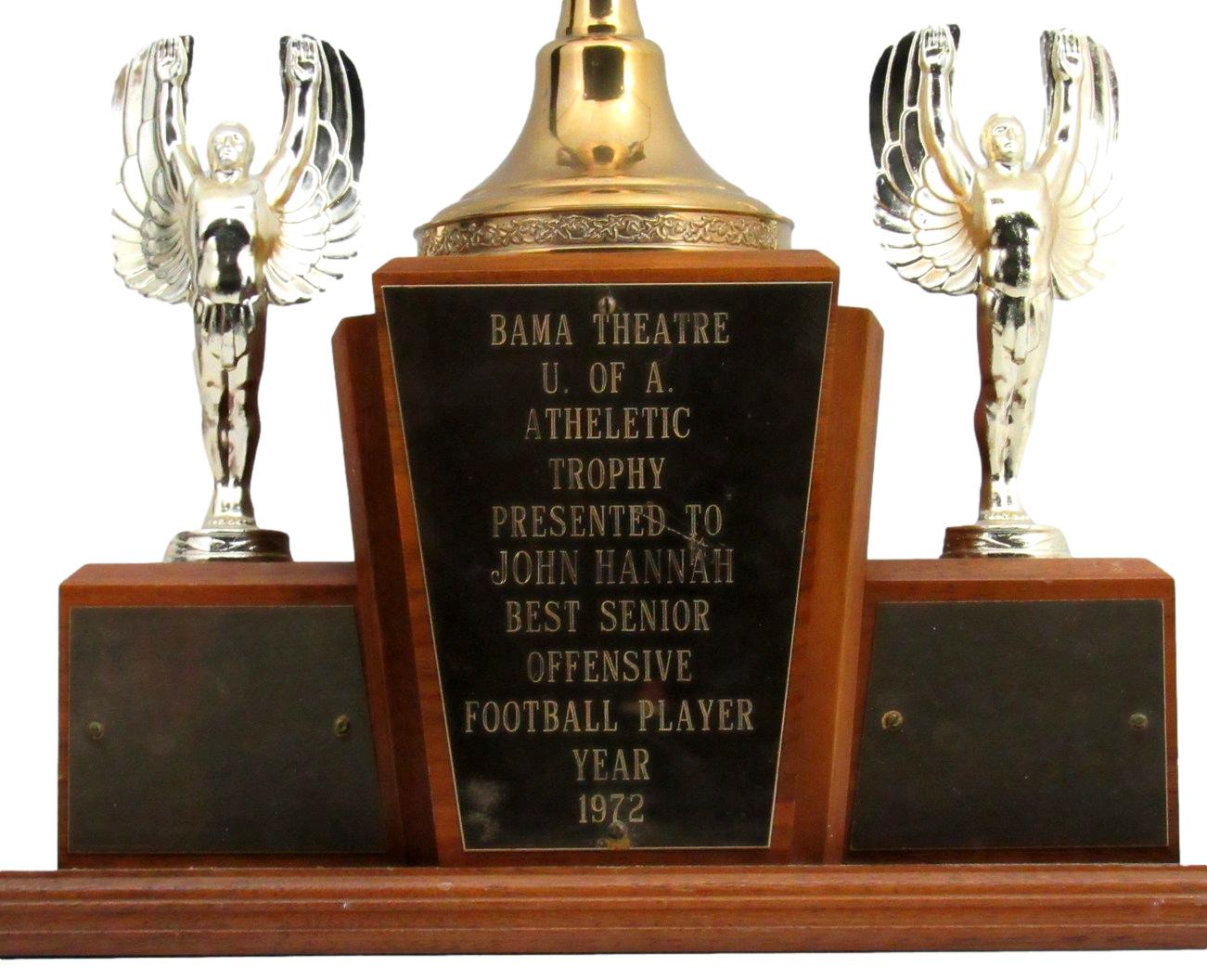 John Hannah HOF Univ of Alabama 1972 Best Senior Offensive Player Trophy 166617
