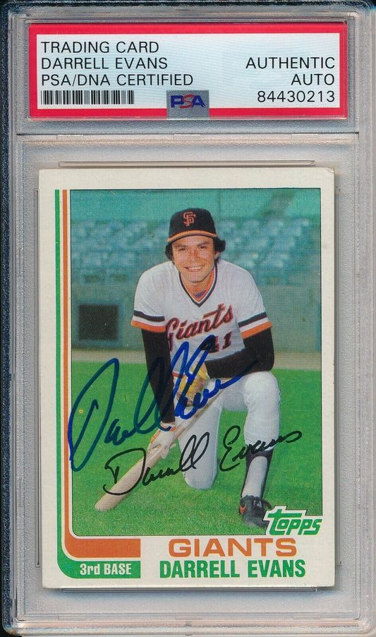 Darrell Evans Giants Signed/Autographed 1982 TOPPS Card #17 PSA/DNA 164213