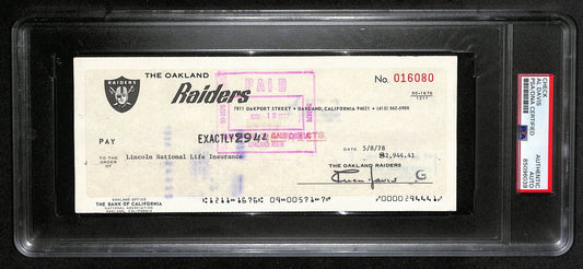 AL Davis Signed/Autographed 1978 Oakland Raiders Check PSA/DNA
