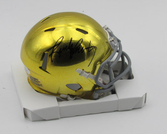 Rudy Ruettiger Autographed Hydrofx Mini Football Helmet Notre Dame JSA