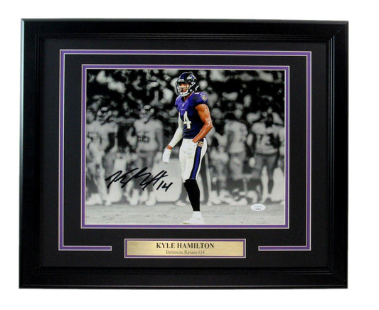 Kyle Hamilton Ravens Autographed 11x14 Photo Framed JSA 184987