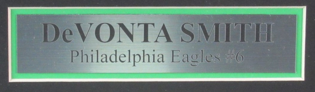 DeVonta Smith Autographed Football Jersey Eagles Framed Fanatics 193087