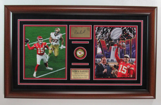 Patrick Mahomes Collage w/Laser Engraved Autograph Framed 188524
