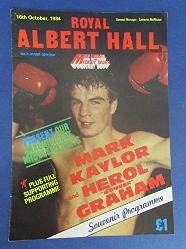 Royal Albert Hall Mark Kaylor Herol Bomber Graham Boxing Program 10/16/84