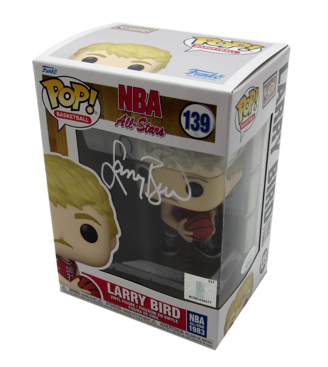 Larry Bird HOF Autographed Funko Pop! #139 Figurine Boston Celtics JSA 183308