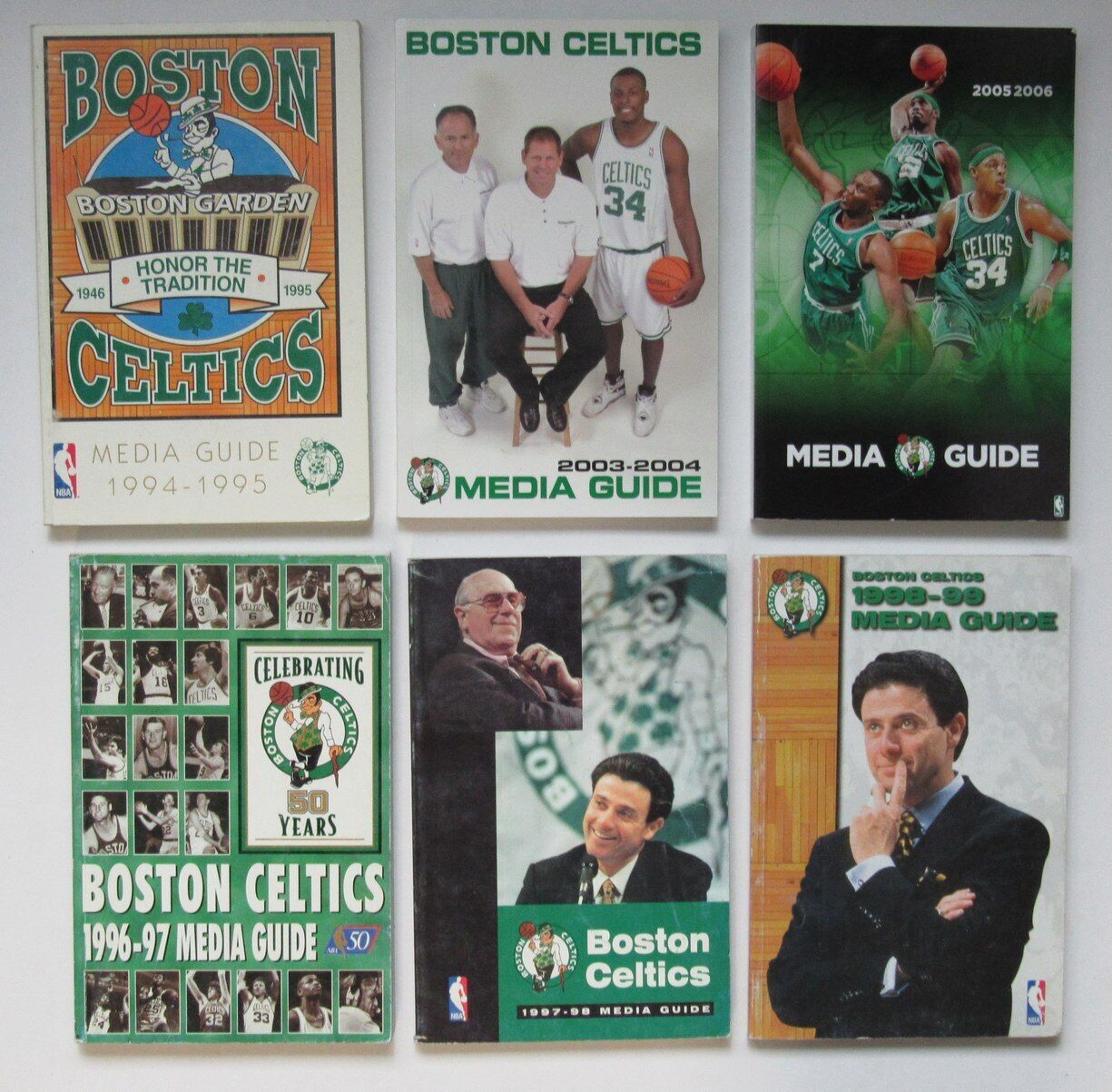 Lot of (10) Boston Celtics Media/Press Guides (1983,  1991, 1993-97, 2003, 2005)