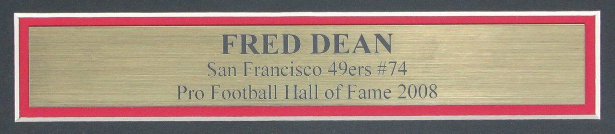 Fred Dean HOF 49ers Signed/Autographed 8x10 Photo Framed JSA 162241