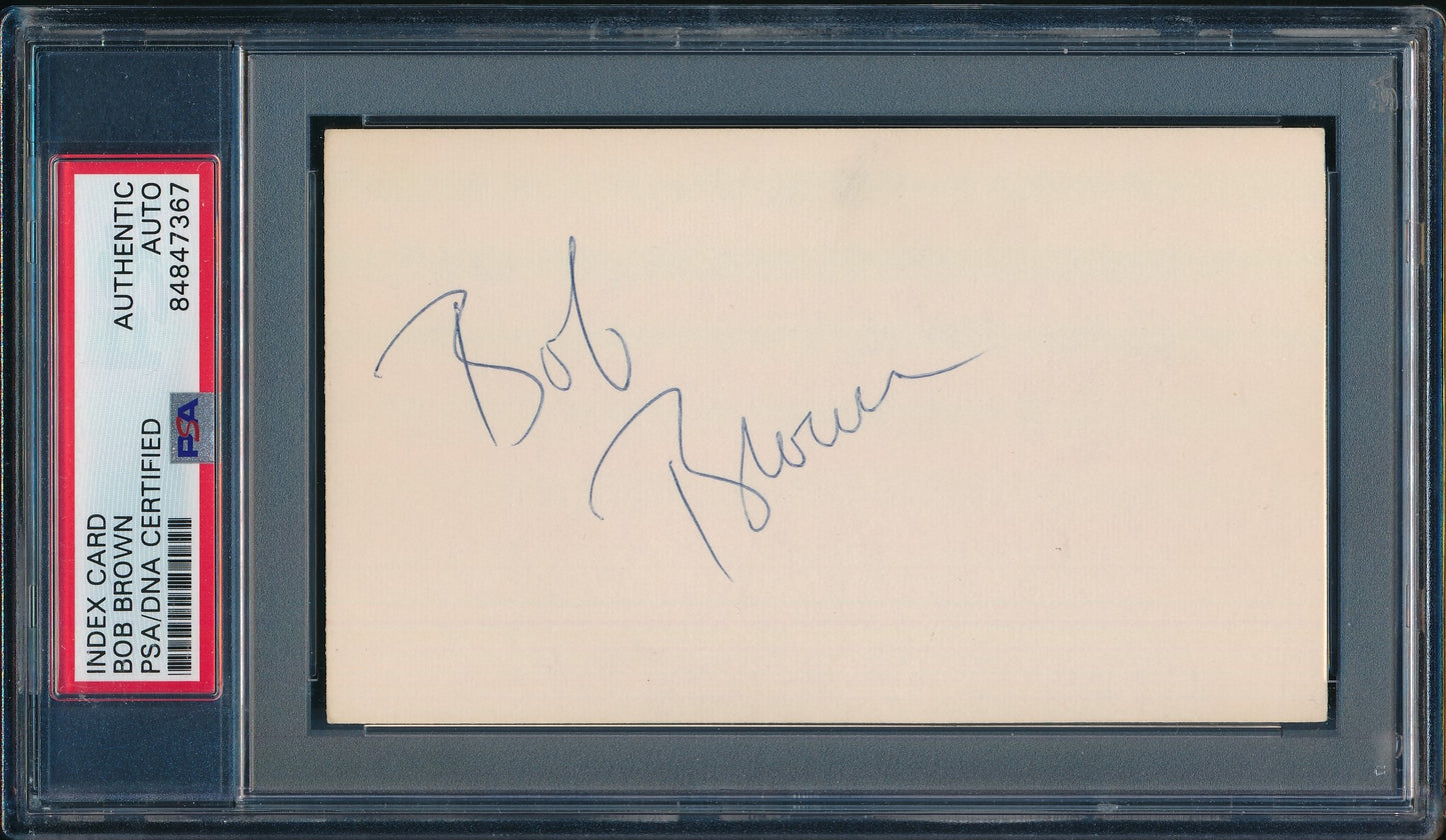 Bob Brown HOF Autographed 3x5 Index Card Oakland Raiders PSA/DNA 183285