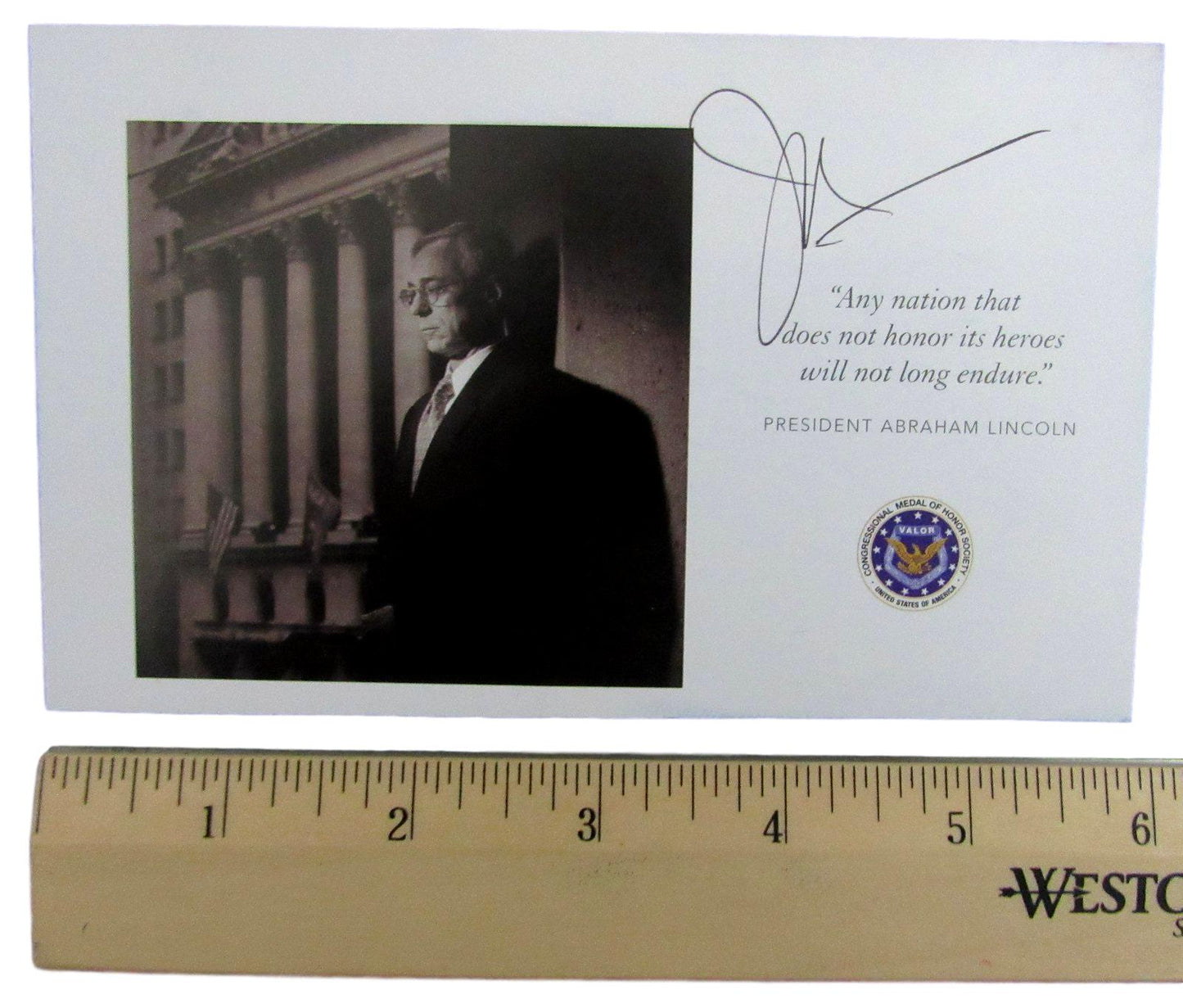 Jack H. Jacobs, MOH Recipient, Signed MOH 4x6 Society Card JSA 146370