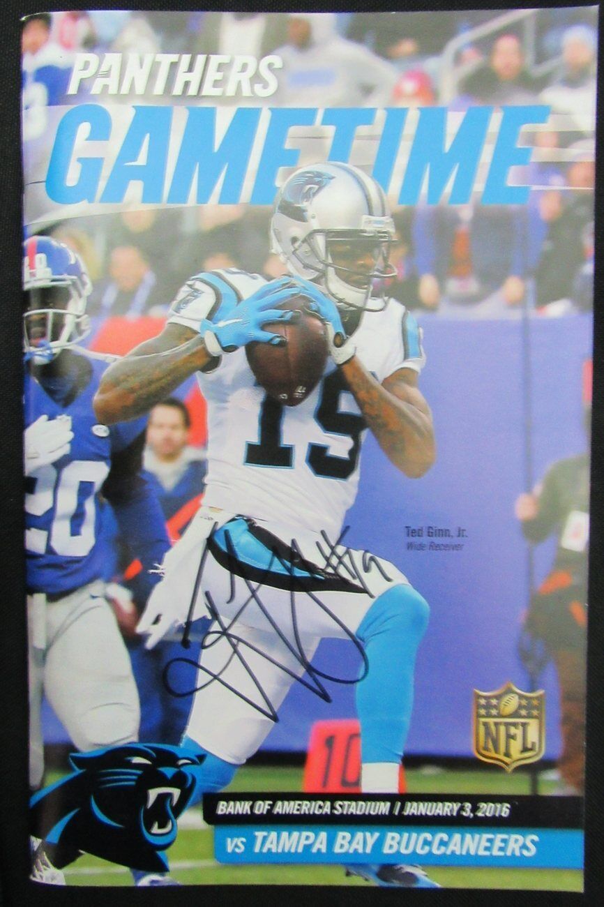 Ted Ginn Jr. Carolina Panthers Signed Football Program vs. Buccaneers 1/3/16