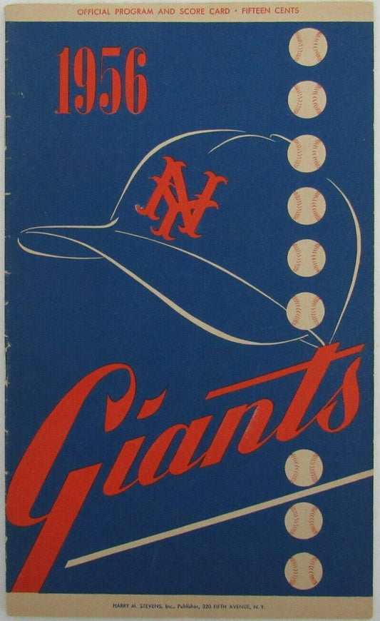 June 17, 1956 New York Giants vs. Reds Program & Score Card 6 HRs Mays HOF165066