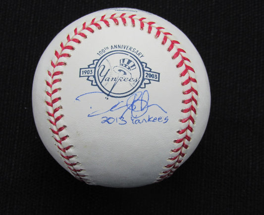 David Adams Signed/Auto Yankees 100th OML Baseball STEINER 187139