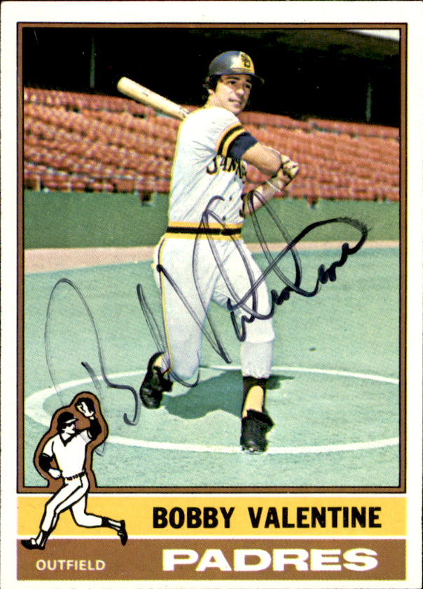Bobby Valentine Autographed 1976 TOPPS Card #366 San Diego Padres 183446