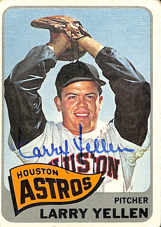 Larry Yellen Houston Astros d.2023 Signed/Auto 1965 TOPPS Card #292 189511