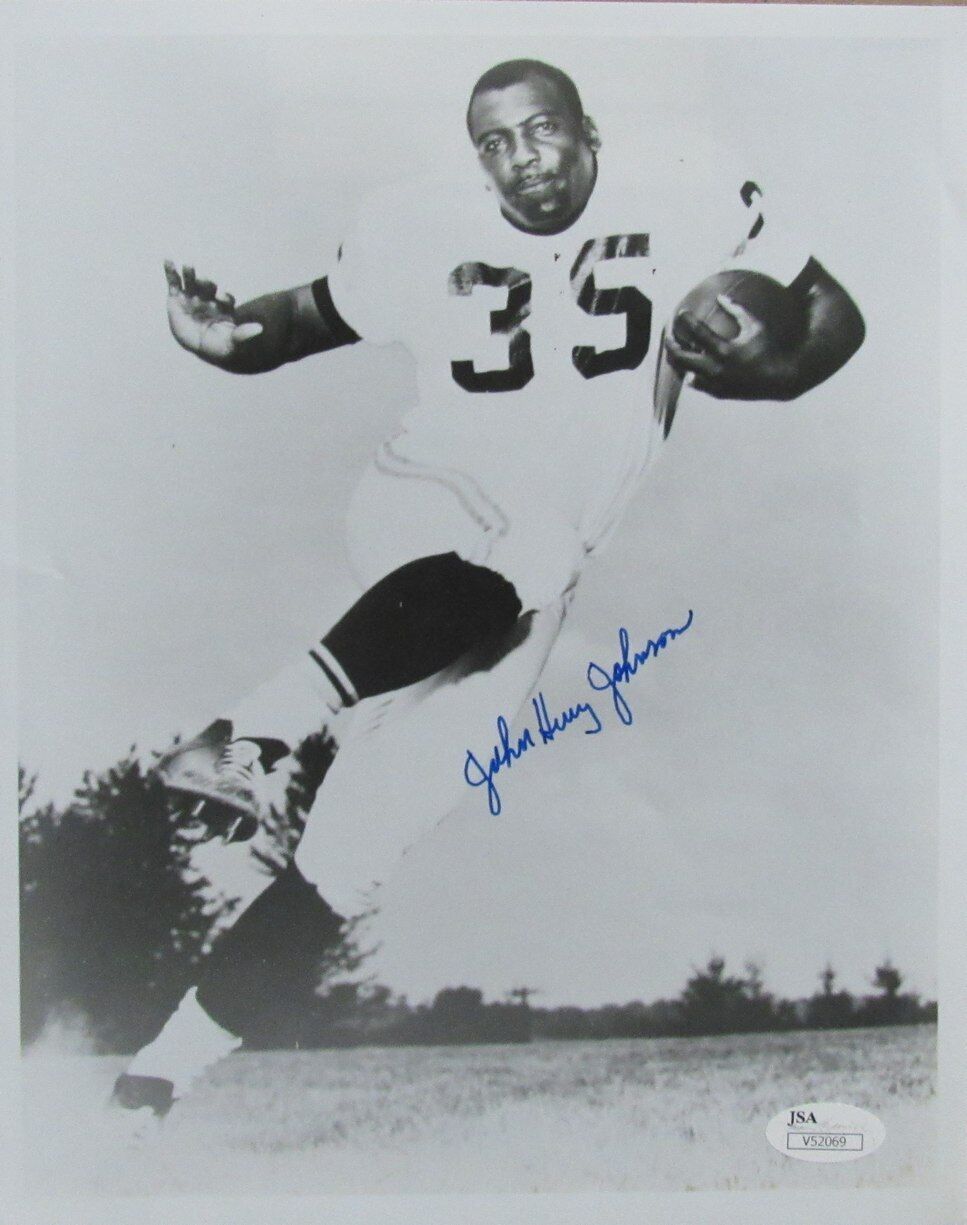 John Henry Johnson HOF Autographed 8x10 B/W Photo Steelers JSA 179628