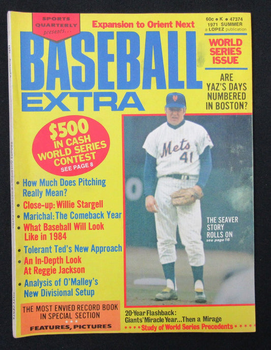 1971 Baseball Extra Magazine Tom Seaver HOF New York Mets Cover 185546