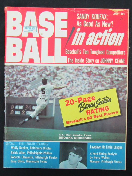 1965 Baseball in Action Magazine Brooks Robinson Baltimore Orioles Cover  185564