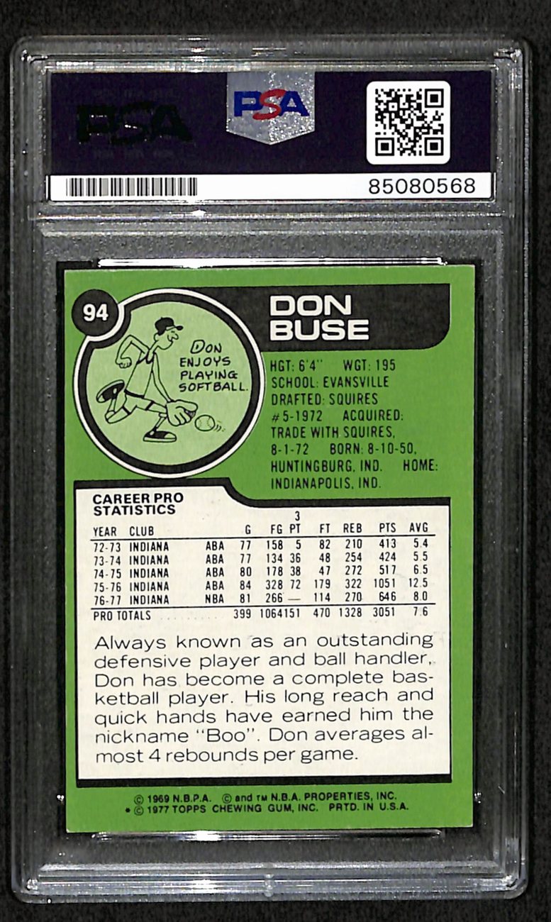1977/78 TOPPS #94 Don Buse Auto/Signed Card PSA/DNA 185484
