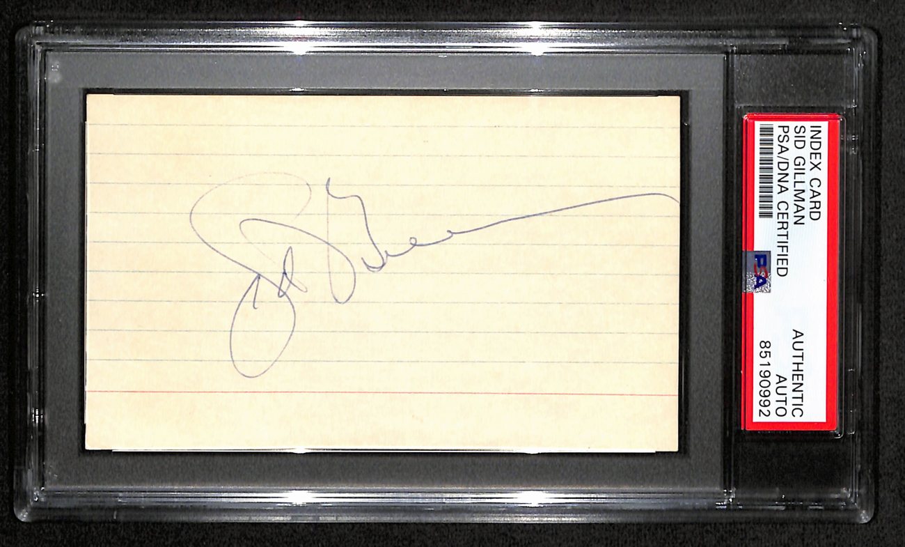 7Sid Gillman HOF Signed/Auto 3x5 Index Card San Diego Chargers PSA/DNA 187477