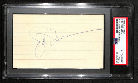 7Sid Gillman HOF Signed/Auto 3x5 Index Card San Diego Chargers PSA/DNA 187477