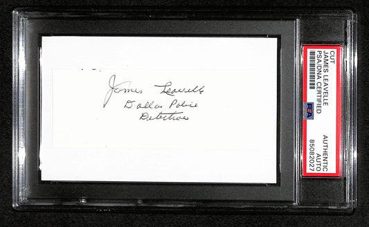 James Leavelle Signed/Inscr Cut on 3x5 Index Card Police Officer PSA/DNA 184277