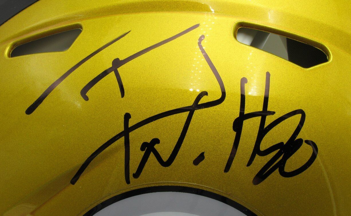 T.J. Watt Autographed Full Size Flash Authentic Football Helmet Steelers JSA