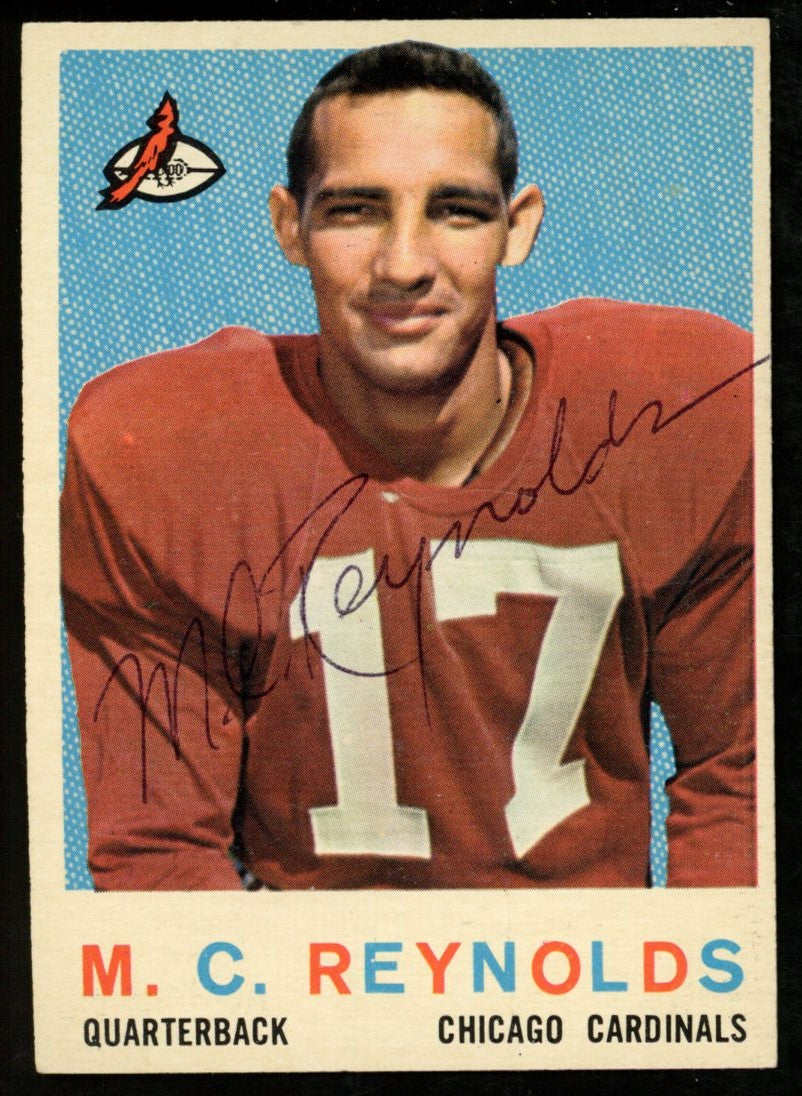 1959 TOPPS Football Card #135 Signed/Auto M.C. Reynolds Chicago Cardinals