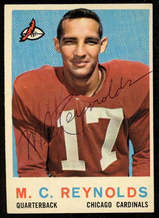 1959 TOPPS Football Card #135 Signed/Auto M.C. Reynolds Chicago Cardinals