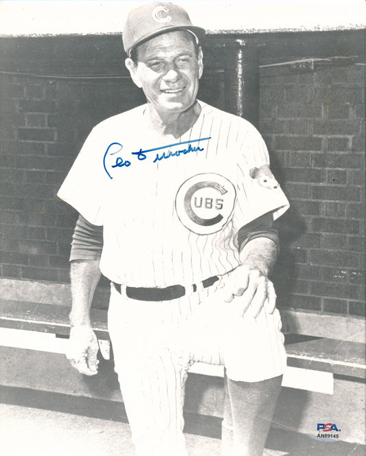 Leo Durocher HOF Signed/Auto 8x10 B/W Photo Chicago Cubs PSA/DNA 191853