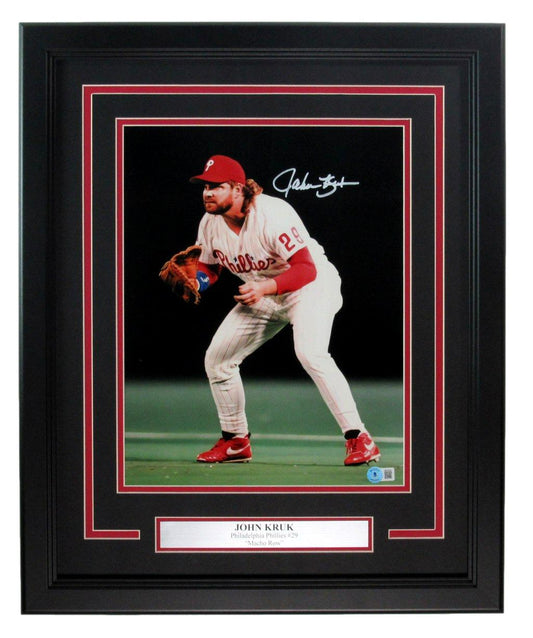 John Kruk Signed/Auto 11x14 Photo Philadelphia Phillies Framed Beckett 192133