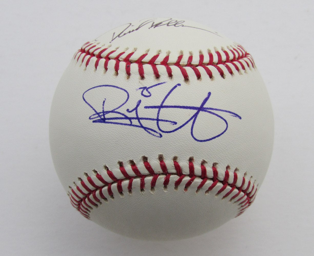 David Dellucci/Ryan Garko Dual-Autographed OML Baseball Indians 180630