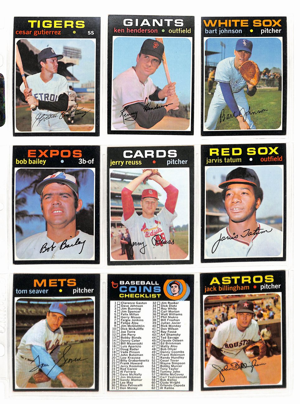 1971 Topps Baseball Card Complete Set (1-752) Clemente Aaron Ryan Bench 189640