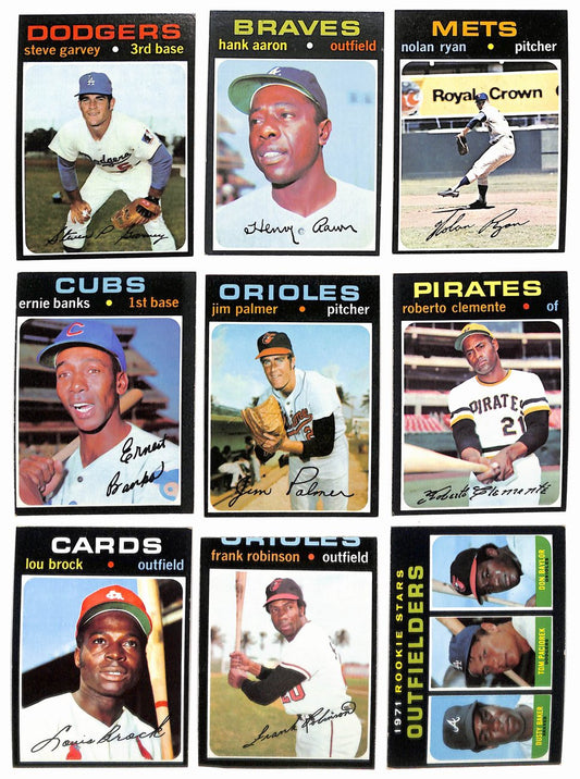 1971 Topps Baseball Card Complete Set (1-752) Clemente Aaron Ryan Bench 189640