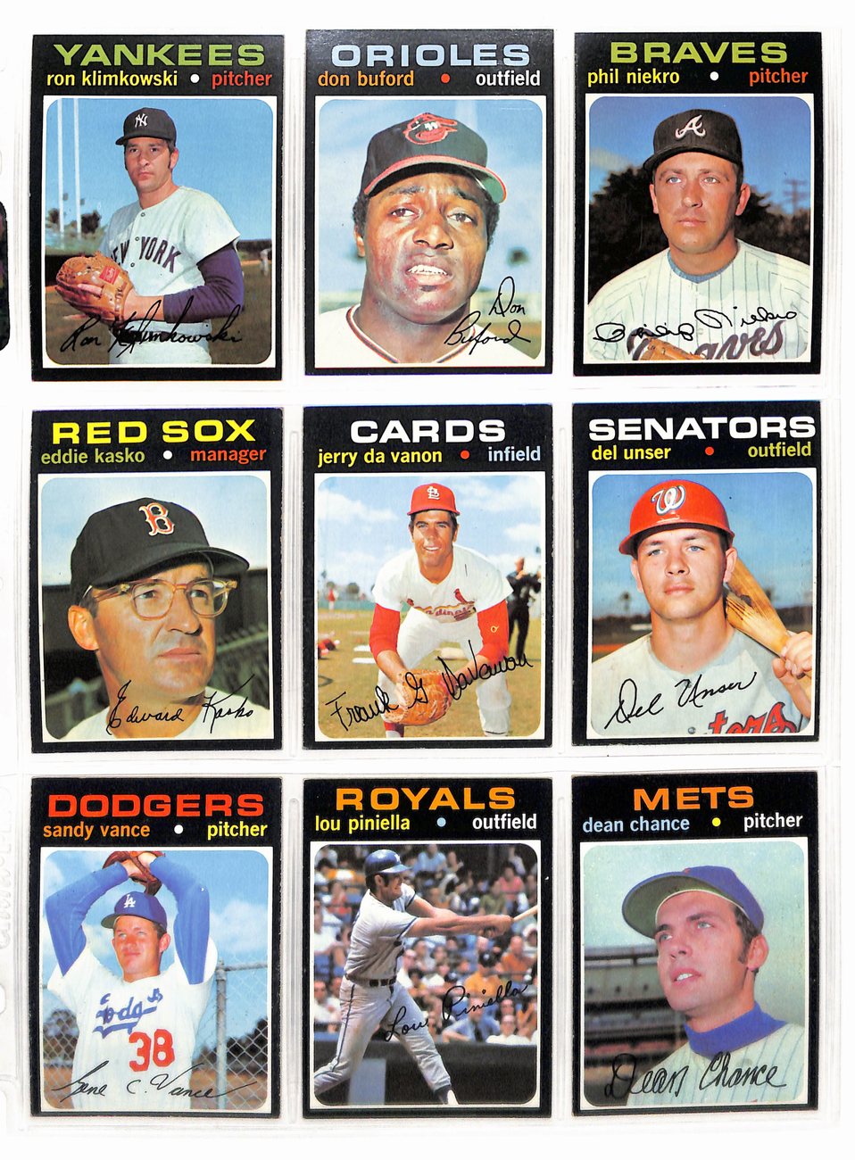 1971 Topps Baseball Card Complete Set (1-752) Clemente Aaron Ryan Bench 189640