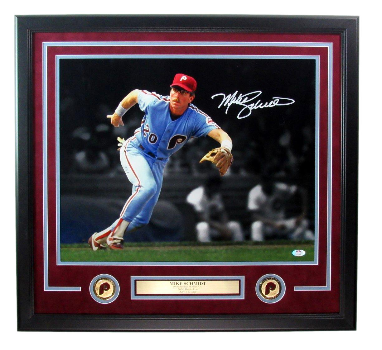 Mike Schmidt HOF Signed/Autographed 16x20 Photo Phillies Framed PSA/DNA 192186