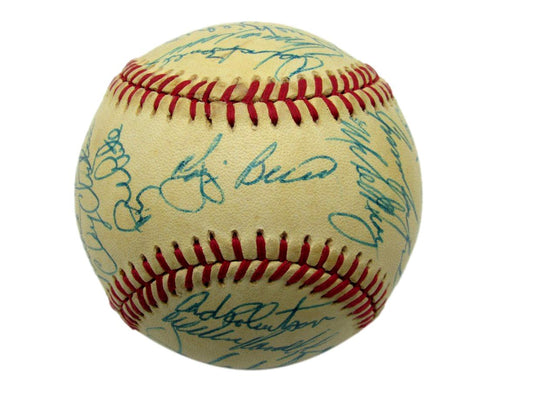 1984 Yankees OAL Team Signed Baseball (24) Mattingly (Rookie) Berra HOF 192208