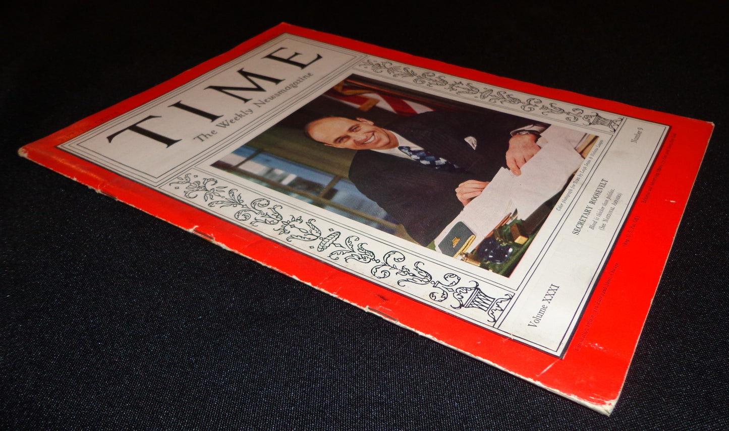 Time Magazine Vol XXXI No 9 February 28, 1938 Franklin Roosevelt 183493